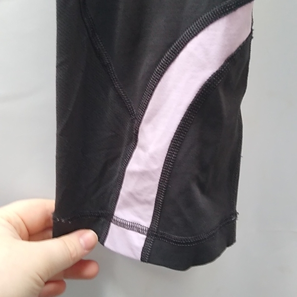 Lululemon gray capris pink and white waist - Picture 2 of 7